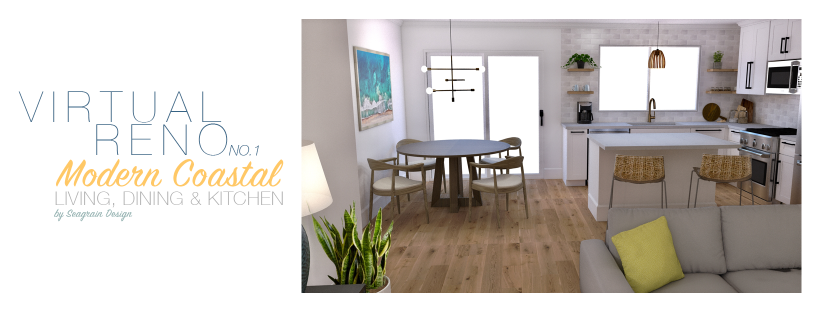 Seagrain Design Virtual Renovation Angeleno Rd Midcentury Modern Coastal Living Dining Kitchen